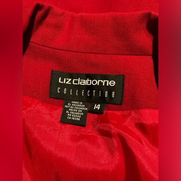 Liz Claiborne COLLECTION, WOMENS’ SIZE 14 DOUBLE BREASTED BLAZER, 100% WOOL, EUC - Picture 3 of 3